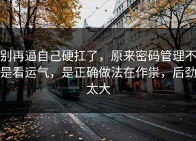 别再逼自己硬扛了，原来密码管理不是看运气，是正确做法在作祟，后劲太大
