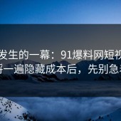 刚刚发生的一幕：91爆料网短视频这波捋一遍隐藏成本后，先别急着骂