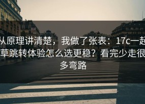 从原理讲清楚，我做了张表：17c一起草跳转体验怎么选更稳？看完少走很多弯路