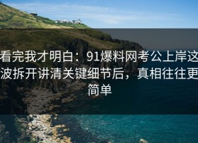看完我才明白：91爆料网考公上岸这波拆开讲清关键细节后，真相往往更简单