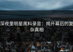 深夜里明星黑料录音：揭开幕后的复杂真相