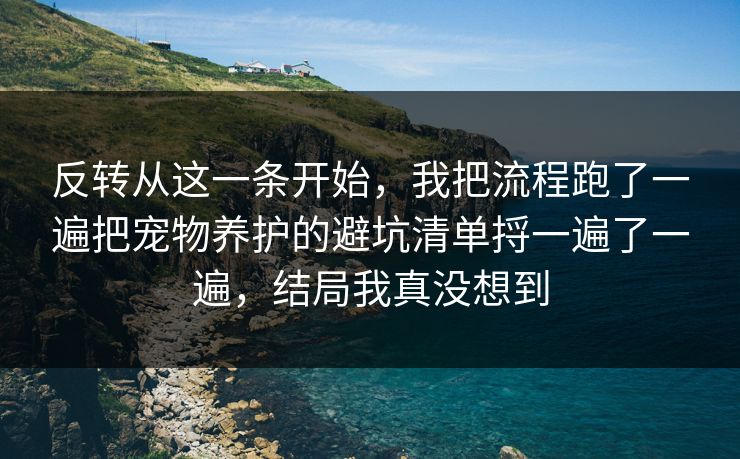 反转从这一条开始，我把流程跑了一遍把宠物养护的避坑清单捋一遍了一遍，结局我真没想到
