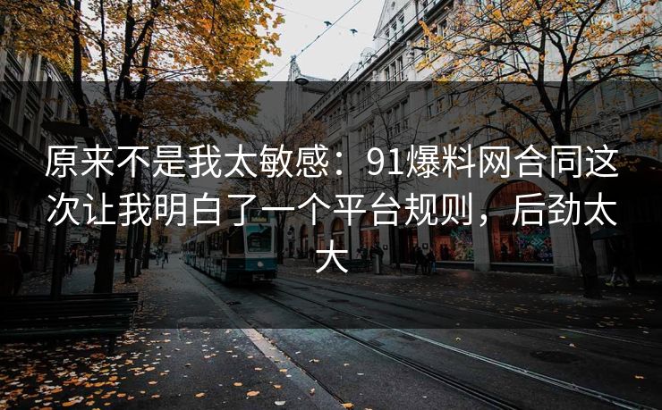 原来不是我太敏感：91爆料网合同这次让我明白了一个平台规则，后劲太大