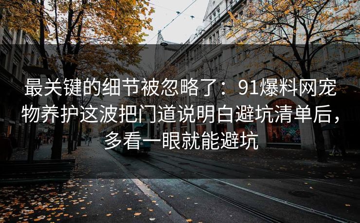 最关键的细节被忽略了:91爆料网宠物养护这波把门道说明白避坑清单后,多看一眼就能避坑 最关键的细节被忽略了:91爆料网宠物养护这波把门道说明白避坑清单后,多看一眼就能避坑